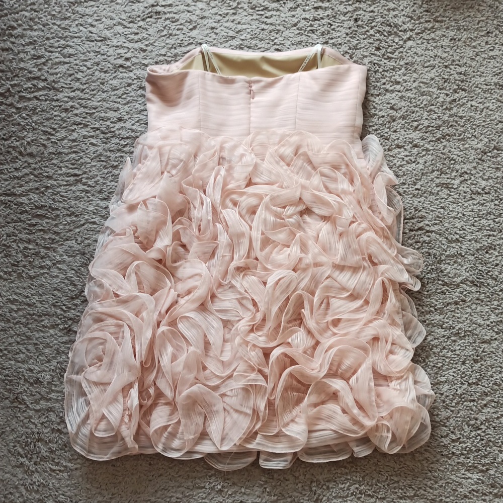 NWT Halston Heritage Strapless Ruffle Pink Mini Dress - Picture 5 of 14